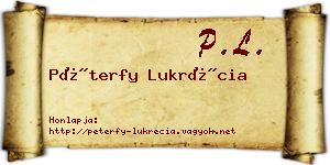 Péterfy Lukrécia névjegykártya